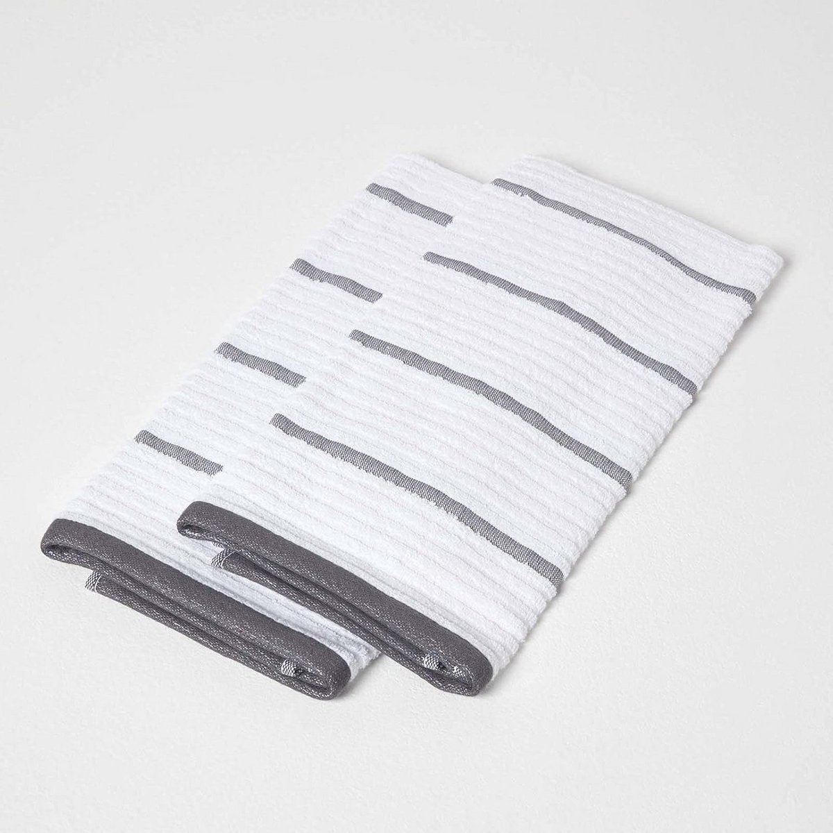 Set van 2 Keukendoeken Grijs 100% Katoen 50x70 cm Zeer Absorberend