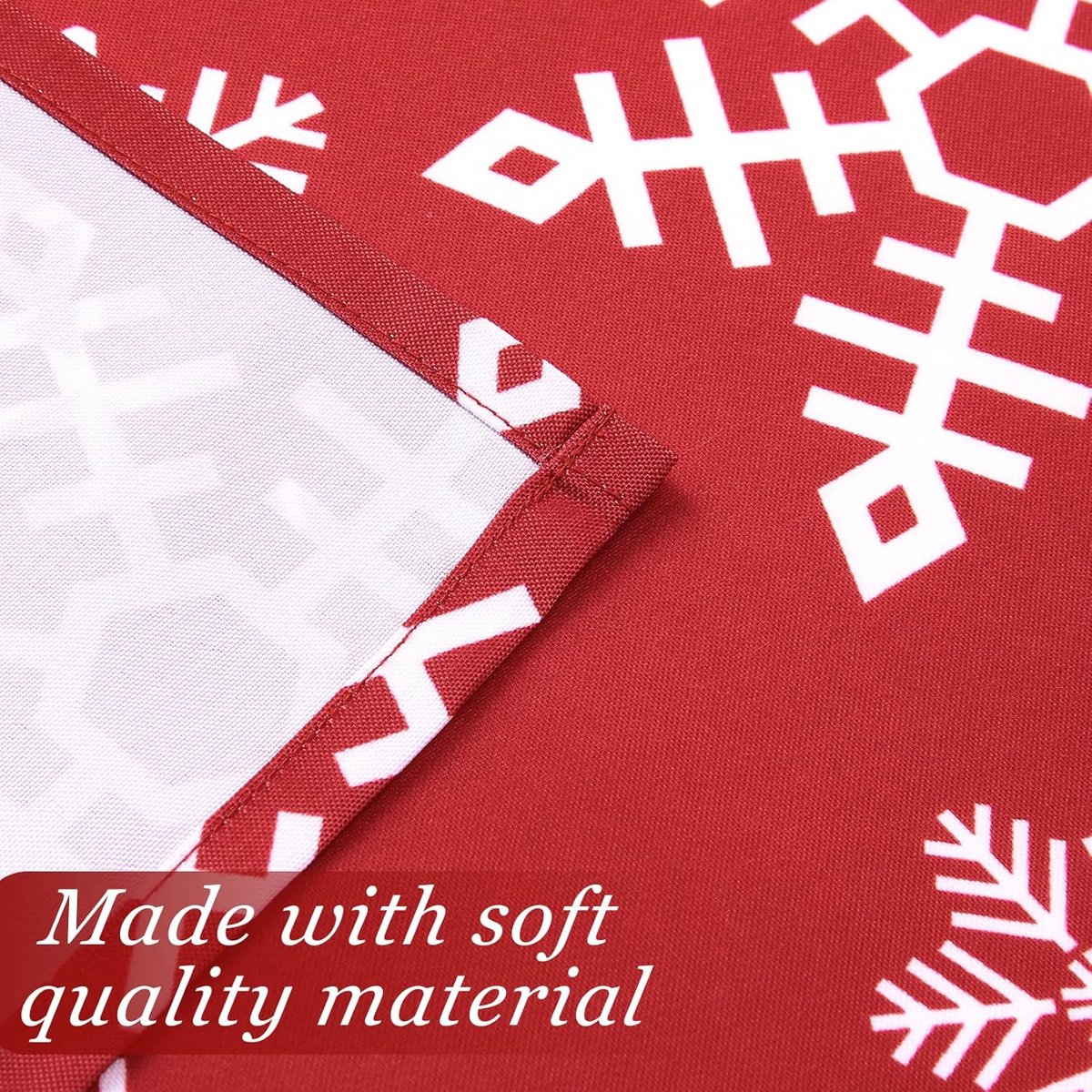 Rond Tafelkleed Rood Waterbestendig Polyester voor Kerst en Winterdecoratie