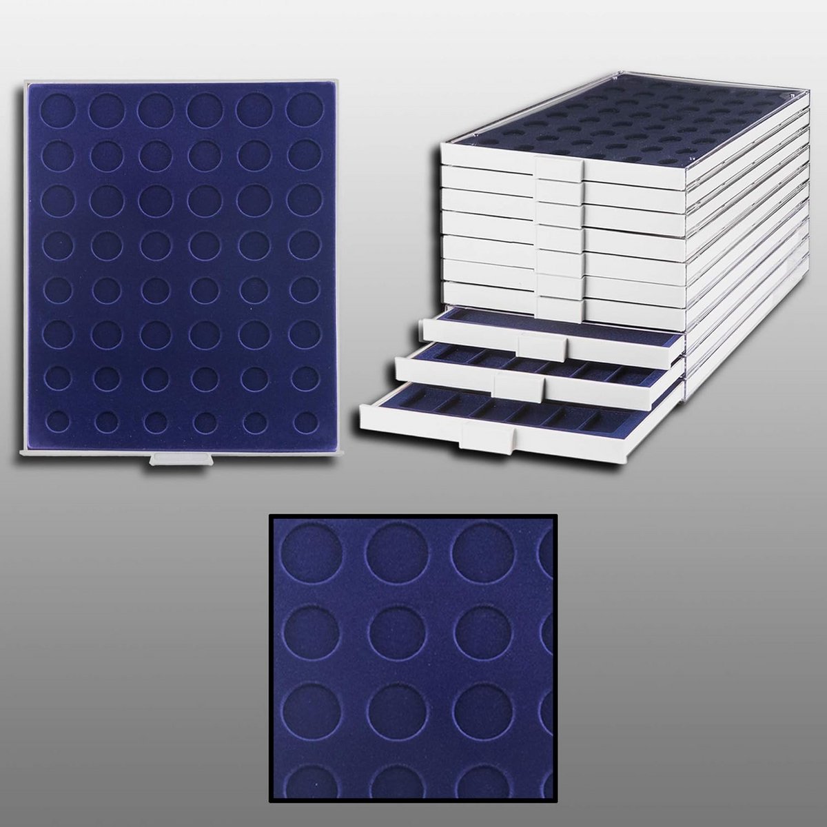 Muntalbum Grijs met 48 Vakjes voor 6 Euro Munten Sets