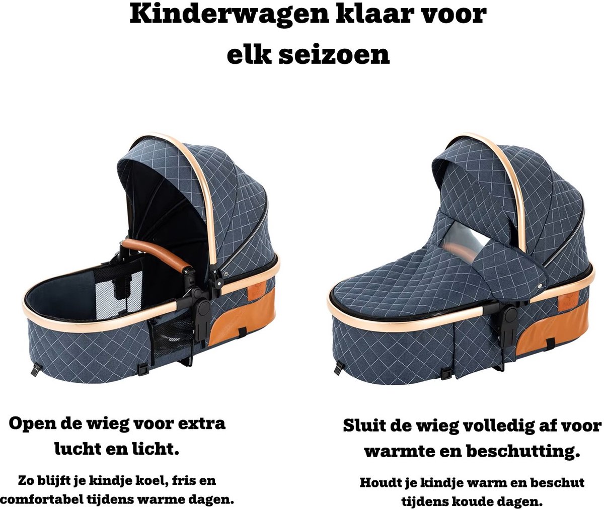 Stemap® Luxe 3-in-1 Combi Kinderwagen met Autostoel - Khaki - afbeelding 3