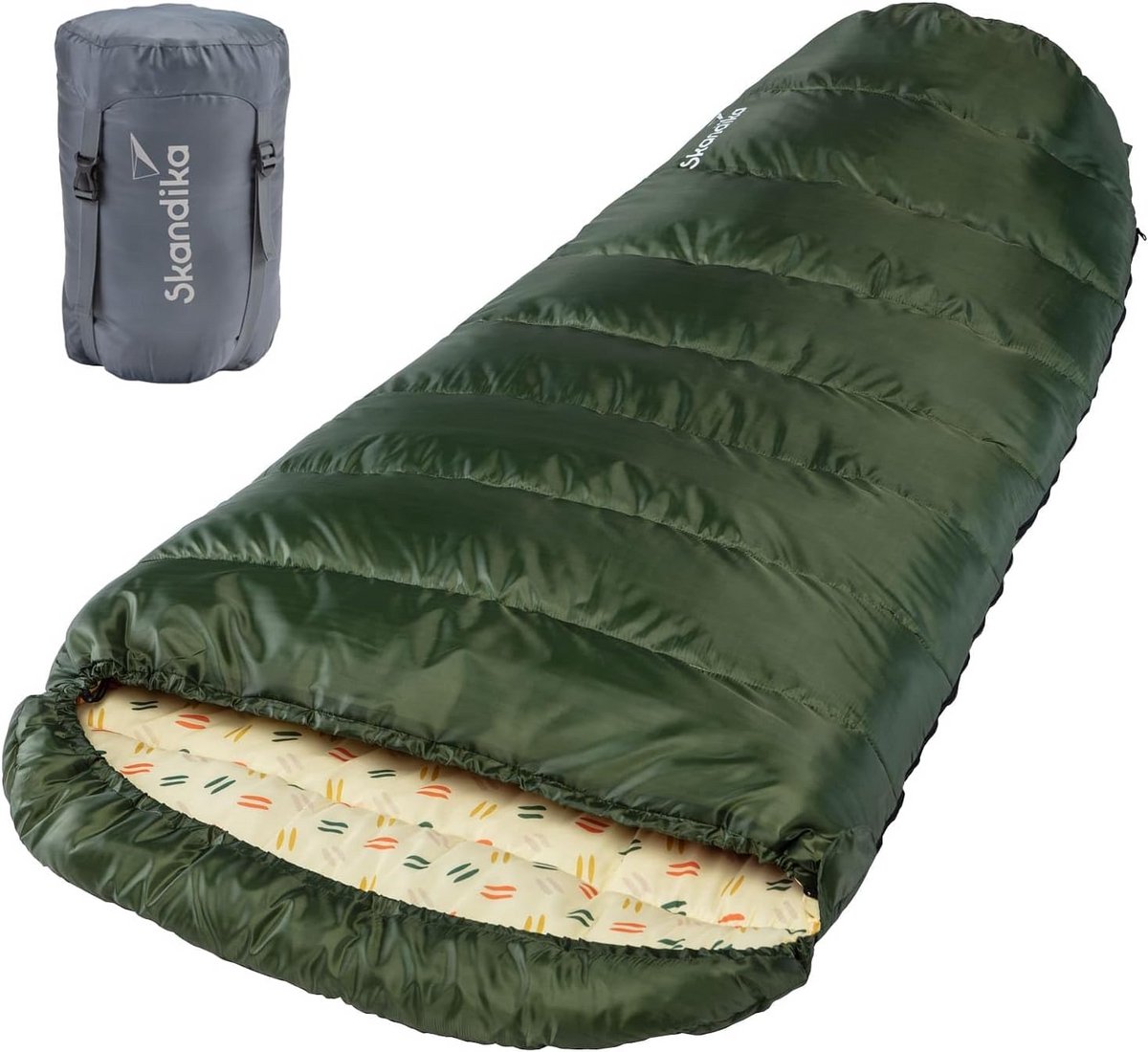 XXL Mummieslaapzak - Dubbele Slaapzak - Kamperen en Outdoor - Koppelbaar en Wasbaar - 220 x 110 cm - Donkergroen