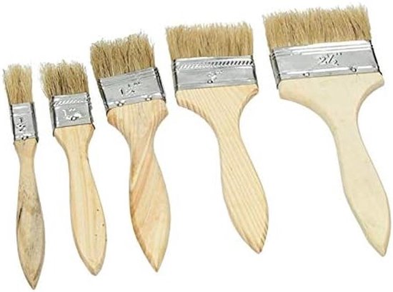 COOZEE Filbert Paddle kwastenset, houten handvat