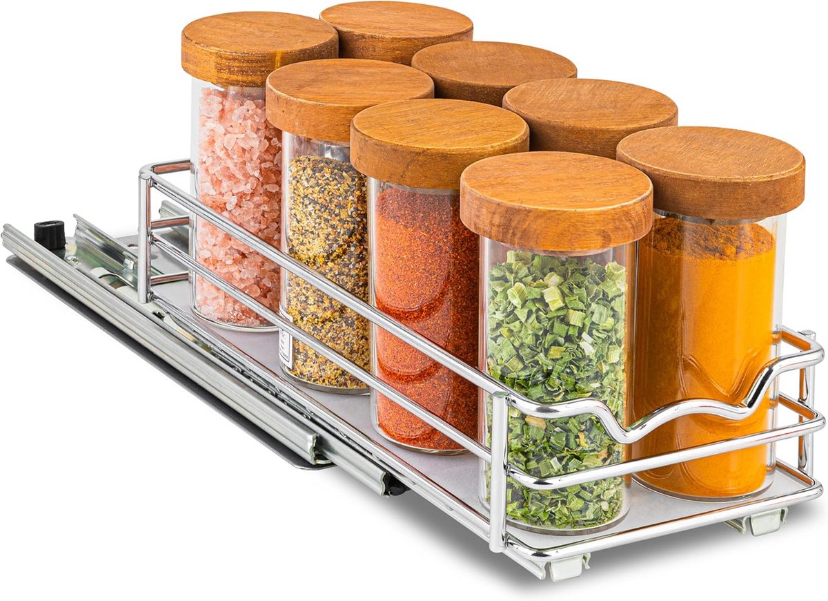 Uitschuifbaar Kruidenrek voor Kast - Dubbele Lade Organizer voor Pantry