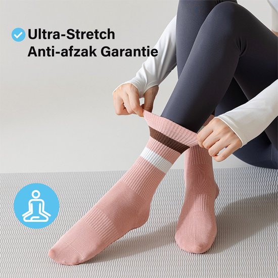Professionele Yogasokken Dames-5 Paar-Antibacterieel-Antislip-Maat 36-42-Multi Kleuren van Merkloos — afbeelding 2