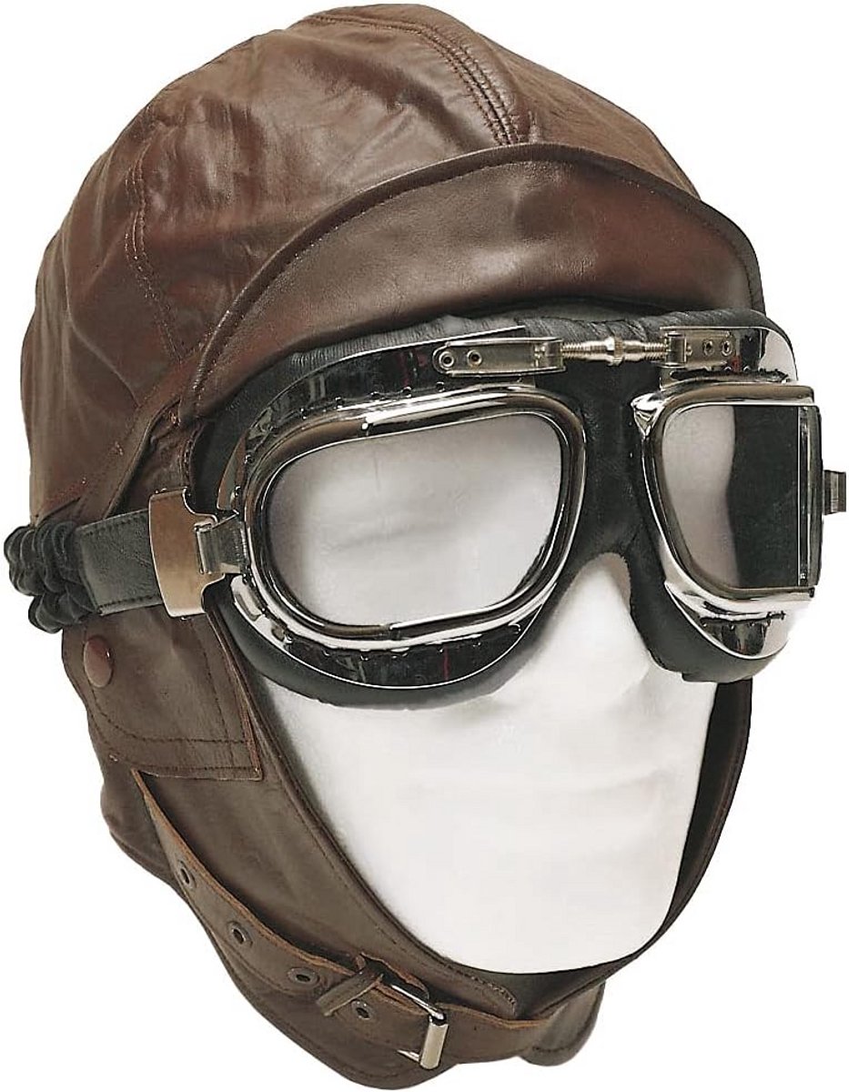 Vintage Vlieghelm Bruin voor Heren en Dames - Verstelbare Pilotenhelm