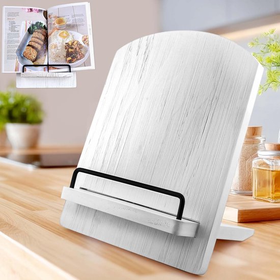 Houten tablet standaard voor in de keuken of op het bureau - modern design Houten tablet standaard voor in de keuken of op het bureau - modern design