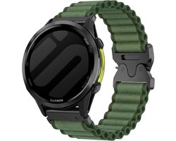 Strap-it Nylon bandje 'Outdoor'geschikt voor Garmin Fenix 8 (Pro-E-47mm) - Fenix 7 (Solar-Pro) - 6 (Solar-Pro) - Fenix 5 (Plus) / Forerunner 970 - 965 - 955 - 945 - 935 - 745 / Epix Gen 2 - Pro 47mm / Quatix 7-8 - Groen