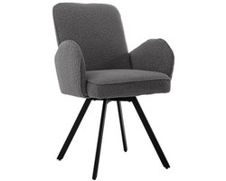 Tower Living Eetkamerstoel Livo - Antraciet Stof - 65x60x89cm
