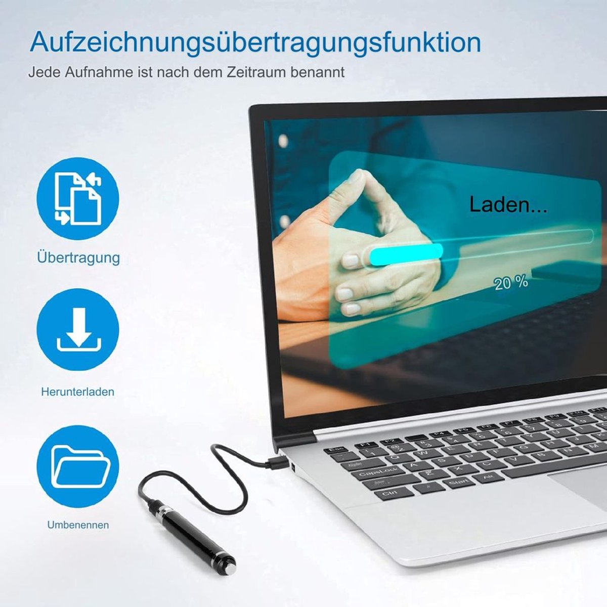 Deze 64 GB Spraakrecorder met 768 Uur Opnamecapaciteit - afbeelding 2