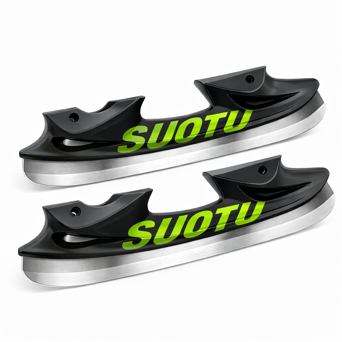 Suotu IJshockeyaccessoires 1 Set RVS Lemmet en Beschermer voor Schaatsen Vervangende lemmeten Geschikt voor de Suotu S78 Skeelers Zwart