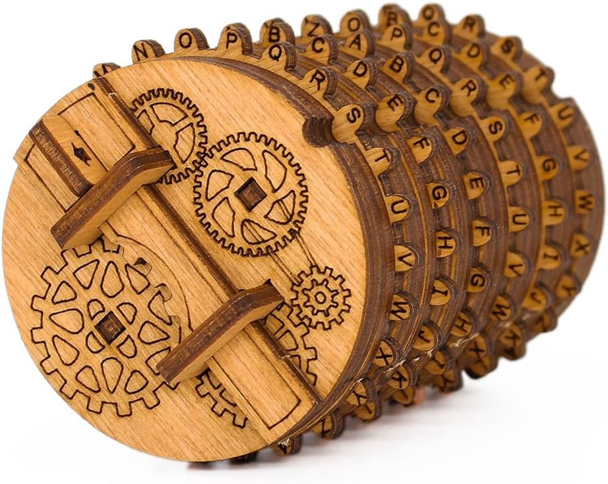 Houten 3D Puzzel Cryptex Bouwpakket - Logicaspel en Denkspel met Geheim Vak