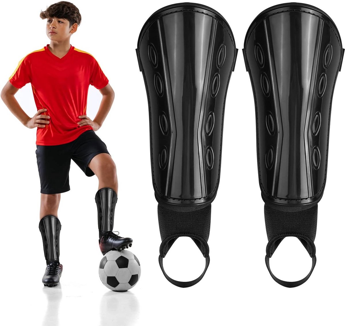 Voetbal Scheenbeschermers voor Kinderen met Enkelbescherming - Ademend en Schokabsorberend