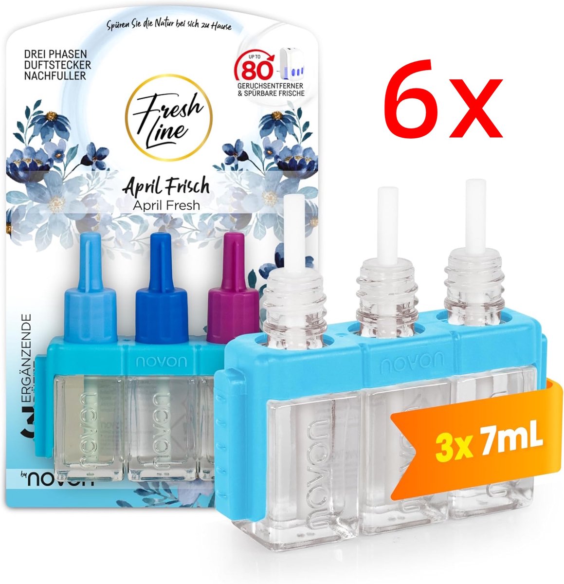 Fresh Line® - Luchtverfrisser Navullingen 6 stuks - April Fresh - Werkt met Ambi pur/Ferbreze 3VOLUTION