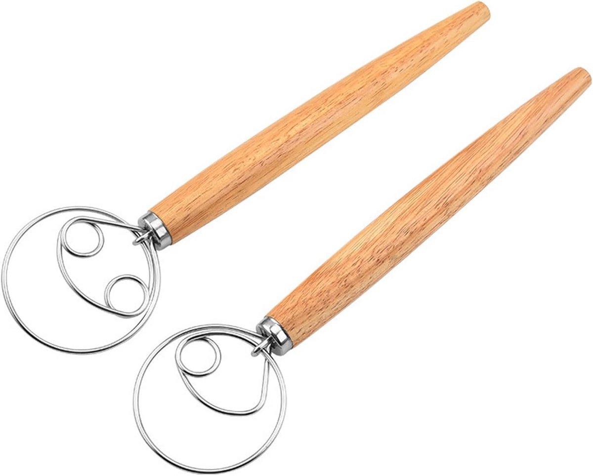 2 Stuks Deense Garde Houten Handvat - Professioneel Garde voor Brood- en Pizzadeeg - 33 cm