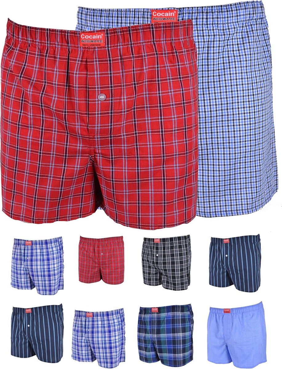 Heren Boxershorts Los Zacht Katoen Geruit Verschillende Aantallen M-4XL