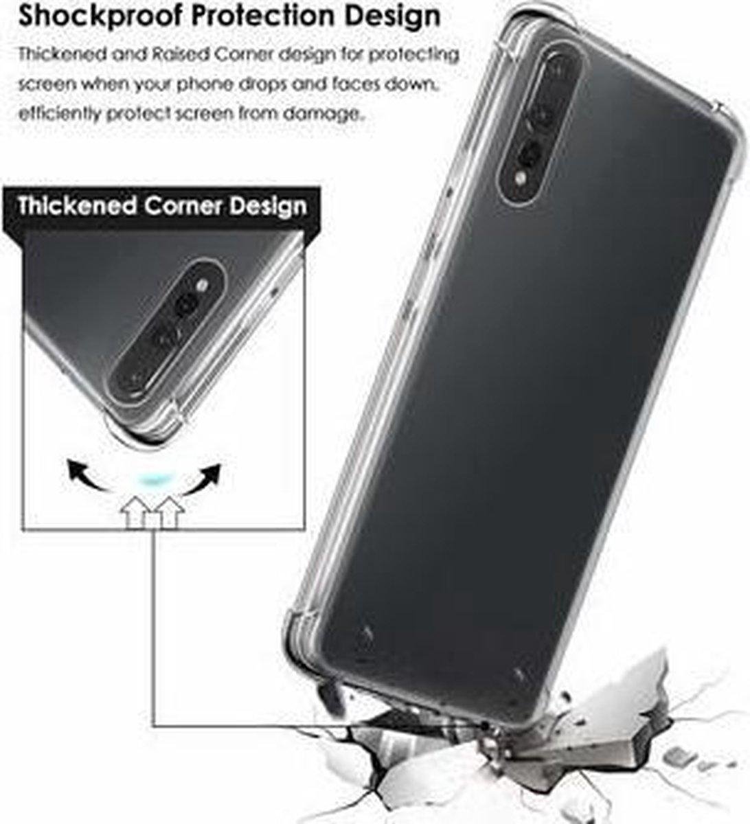 Huawei P30 transparant siliconen hoes / achterkant met uitgestoken hoeken / anti shock / anti schok van het Merk FB Telecom Groothandel in telefoon accessoires