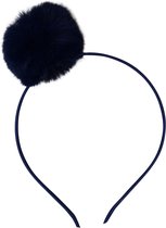 Jessidress Haarband Haar diadeem met zachte pompom - Donker Blauw