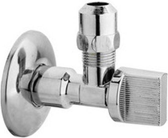 robinet d'arrêt d'angle 1/2 "x10 mm avec joint à bille kiwa auto-obturant +  rosace... | bol.com