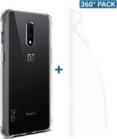 IMAK OnePlus 7 Hoesje Flexibel TPU met Screenprotector Transparant