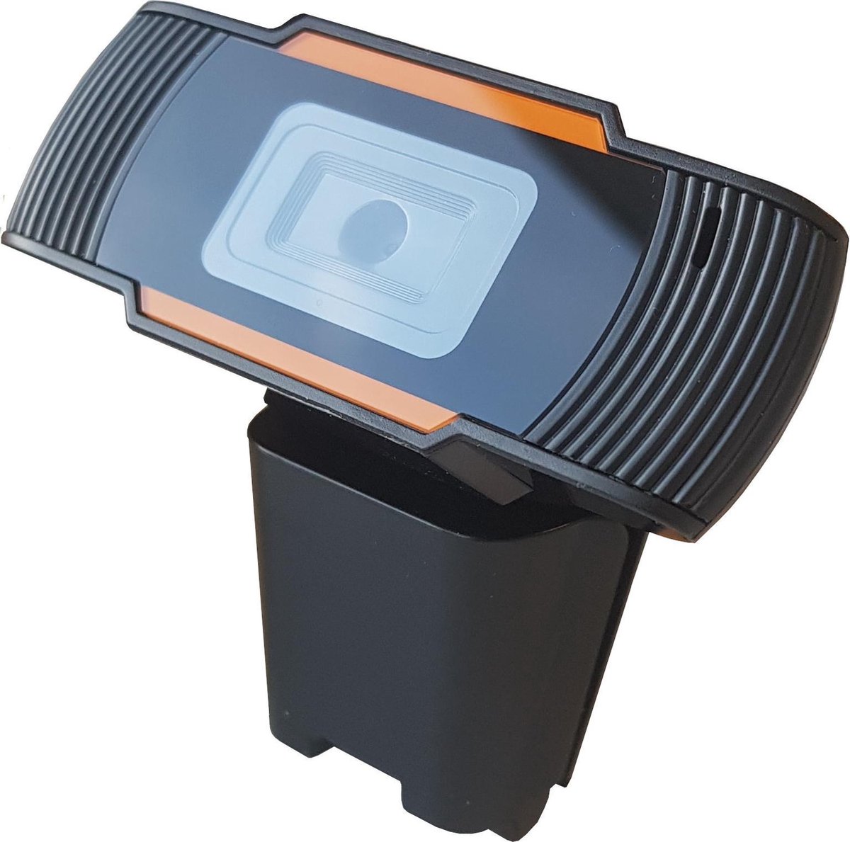 NÖRDIC WEBCAM-1080, Webcam met microfoon voor PC, laptop, Webcamera HD 1080p, zwart/oranje
