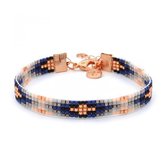 Mint15 Geweven Armband 'Royal Blue' - Roségoud