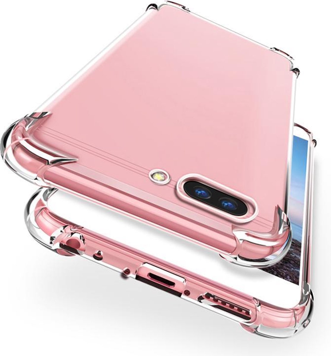 HB Hoesje Geschikt voor Oppo A12 - Transparant - Anti Shock Hybrid Back Cover