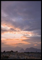 Poster Oman Zonsondergang - 30x40cm met Fotolijst – Natuur Poster – Ingelijst