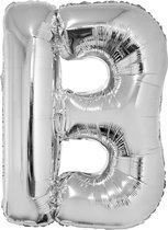 Grote folie ballon letter B Zilver