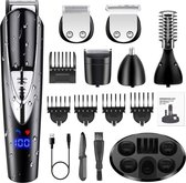 NWOUIIAY tondeuse IPX7 Professionele mannen tondeuse waterdicht haartrimmer snoerloos titanium messen met 20 lengte-instellingen LCD-scherm net-/batterijvoeding