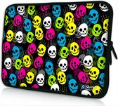 Sleevy 13,3 inch laptophoes gekleurde doodskopjes - laptop sleeve - laptopcover - Sleevy Collectie 250+ designs