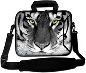 Sleevy 15,6 laptoptas witte tijger