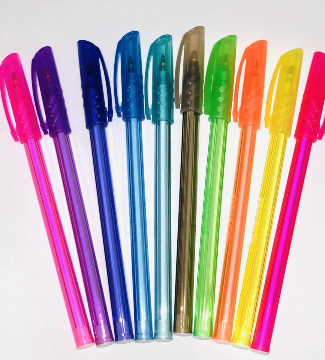terwijl tieners opbouwen Balpennen gekleurd 10 stuks - Balpen - Set van 10 kleuren | bol.com