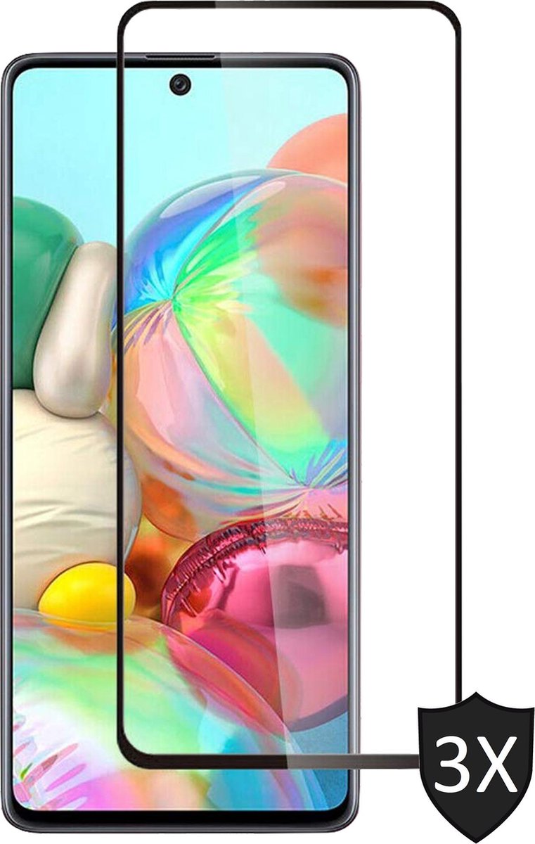 Screenprotector geschikt voor Samsung A71 - 3x Full Glas PET Folie