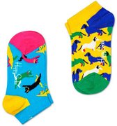 Happy Socks Sokken 2-Pack Cat vs Dog Low Socks Blauw Maat:4-6 jaar