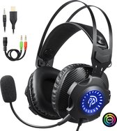 EasySMX VIP-003S Over-ear Stereo gaming headset met microfoon en RGB LED verlichting, zwart