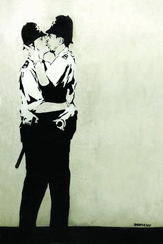 BANKSY Kissing Coppers Canvas Print