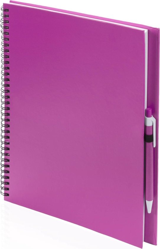 2x Schetsboeken roze harde kaft A4 formaat  - 80 vellen blanco papier - Teken boeken - Merkloos