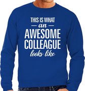Awesome colleague / collega cadeau sweater blauw heren L