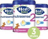 Hero Baby Nutrasense 2 - Flesvoeding vanaf 6-12 mnd - 3 x 800gr - Opvolgmelk - Babyvoeding 6 maanden - met Melkvet - Palmolie Vrij