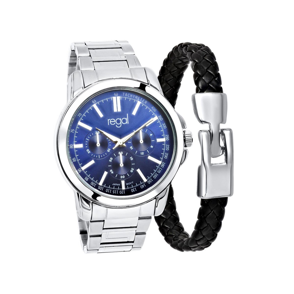 Lucardi Heren - Horloge cadeauset RG1833-632 - Stalen band - Zilverkleurig