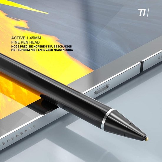 TIKKENS® Active Stylus Pen Zwart - Digitale Pen - Geschikt voor Android /  iOS /... | bol.com