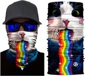 Motor bandana - colsjaal - buff sjaal - motor masker - ski masker - motor gezichtsmasker - ski gezichtsmasker kat regenboog