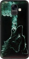 ADEL Siliconen Back Cover Softcase Hoesje Geschikt voor Samsung Galaxy A6 Plus (2018) - Wolf Zwart