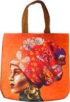 Shopper - Canvas tas - African Black Necklace - WhimsicalCollection - Lichtgewicht - Strandtas - Weekendtas - Reistas. Mooi modieus en bijzonder. Nooit meer saai over straat of naar het stran