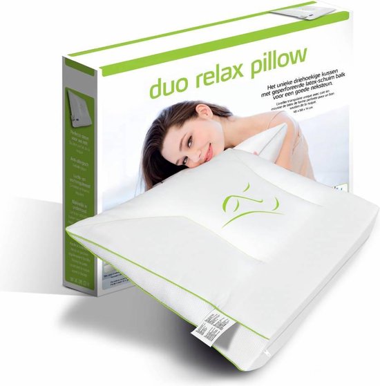 Dr.Fit Hoofdkussen - Green Duo Relax Pillow Neck - Latex en Hypoallegeen PU - 48 x 58 cm