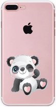 Apple Iphone 7 Plus / 8 Plus Transparant siliconen hoesje Panda met een knipoog
