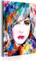 Schilderijen Op Canvas - Schilderij - Rainbow Girl 60x90 - Artgeist Schilderij