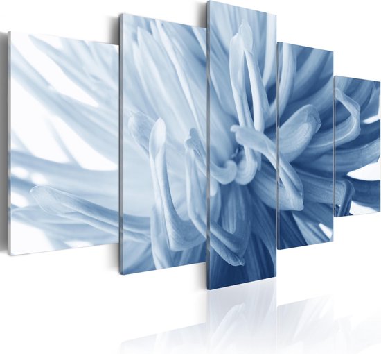 Schilderijen Op Canvas - Schilderij - Blauwe bloem - dahlia 100x50 - Artgeist Schilderij
