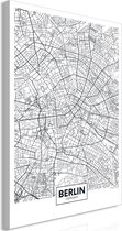 Schilderijen Op Canvas - Schilderij - Map of Berlin (1 Part) Vertical 80x120 - Artgeist Schilderij