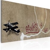 Schilderijen Op Canvas - Schilderij - Love plane (Banksy) 60x40 - Artgeist Schilderij